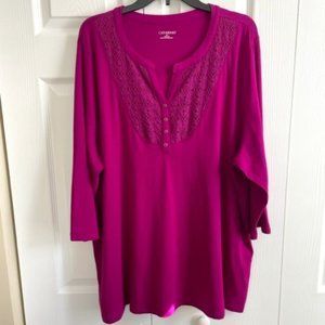 Catherines NWOT Plus Size 3/4 Sleeve Top 2X
